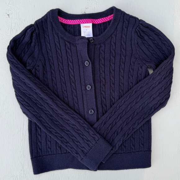 Gymboree Other - Gymboree Dark Blue Cable Knit Kids Cardigan Sz 6